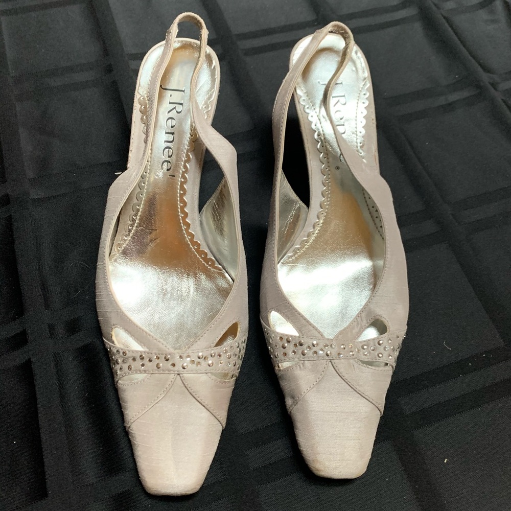 J. Renee Silver Slingback dress heels